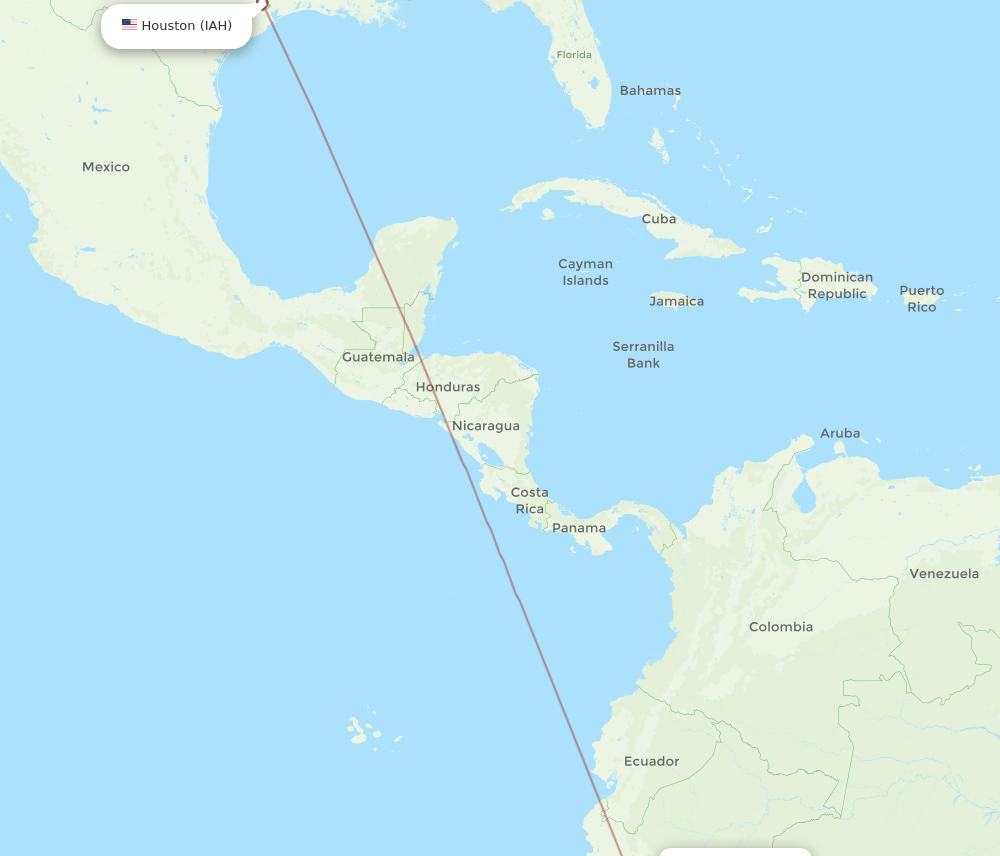 PCL to IAH flights and routes map