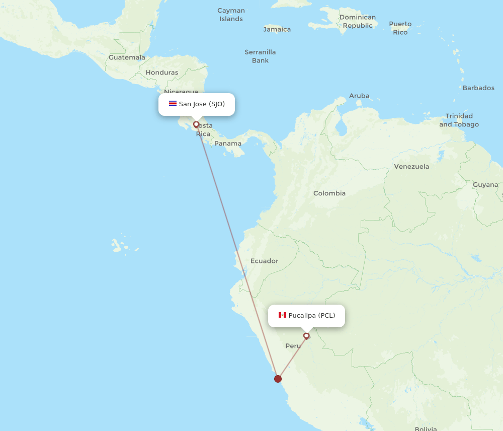 PCL-SJO flight routes