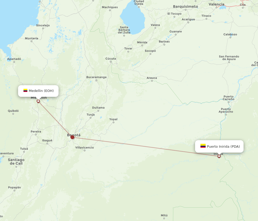 PDA-EOH flight routes