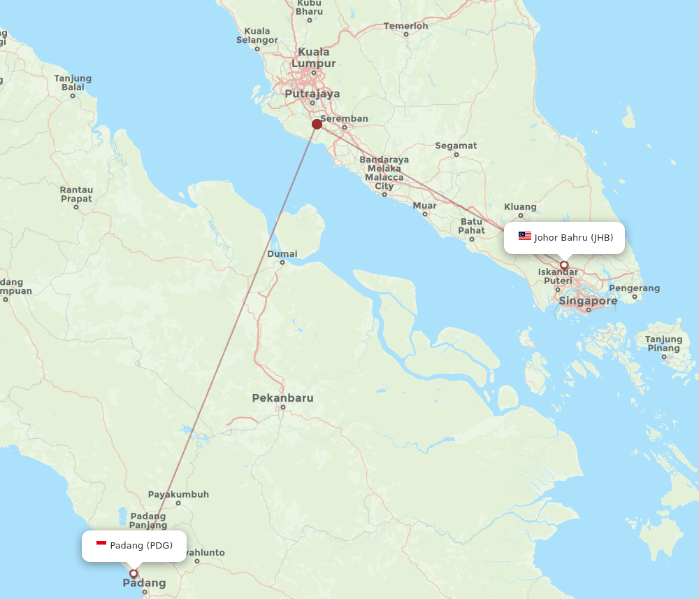 PDG-JHB flight routes