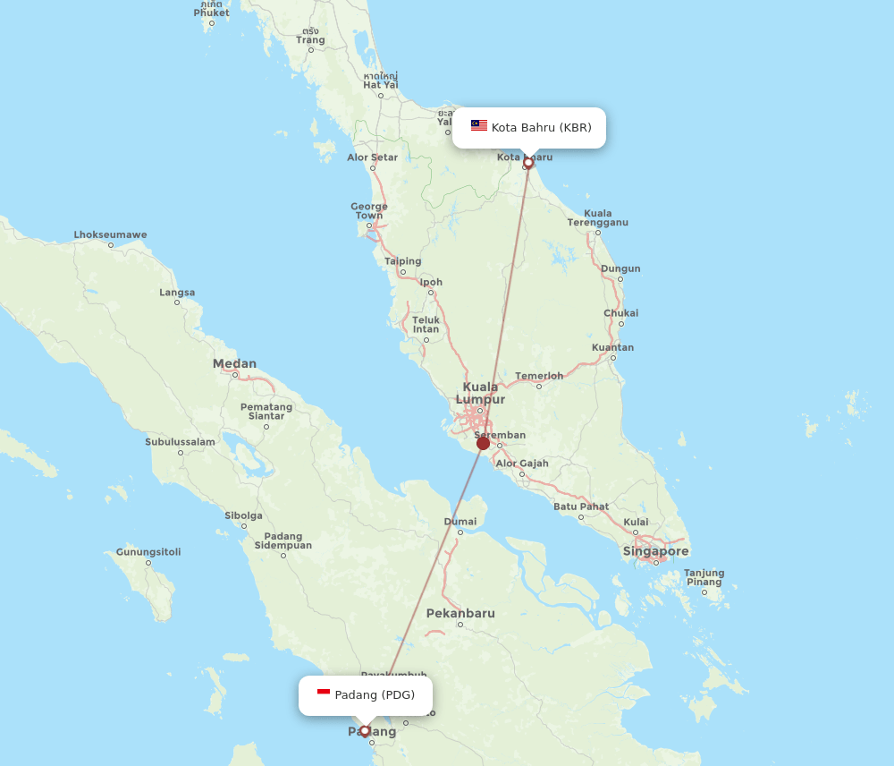 PDG-KBR flight routes