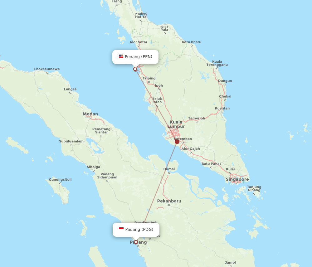 PDG-PEN flight routes