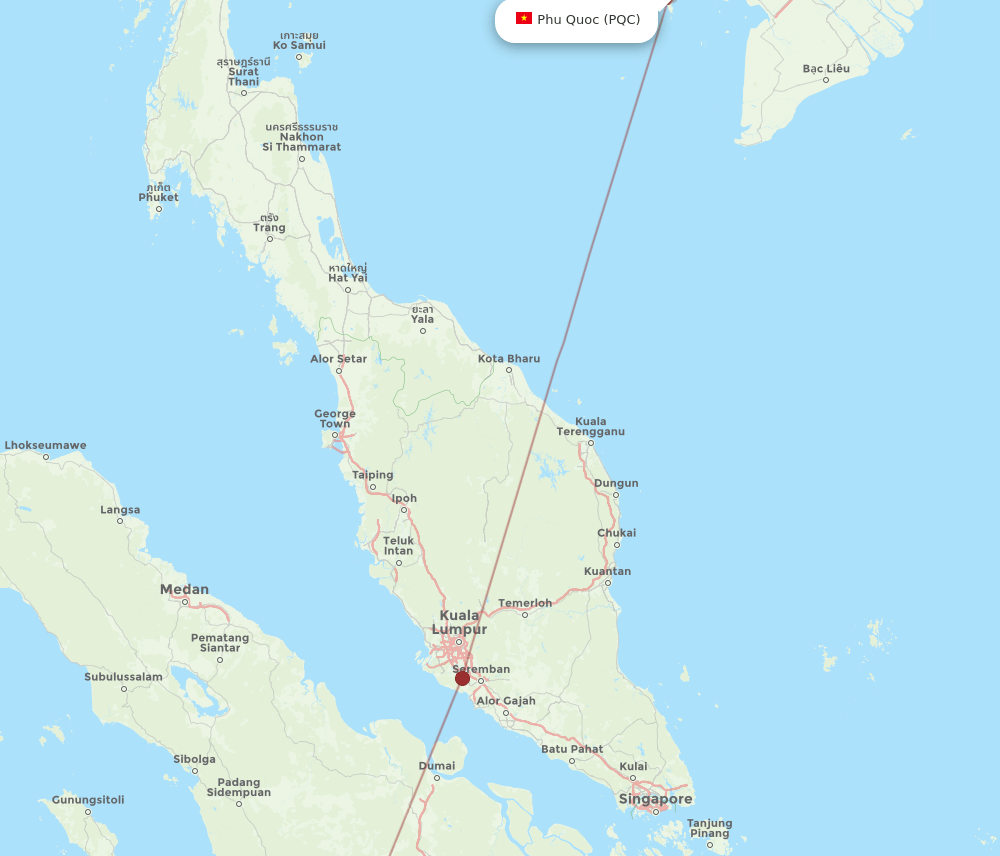 PDG-PQC flight routes