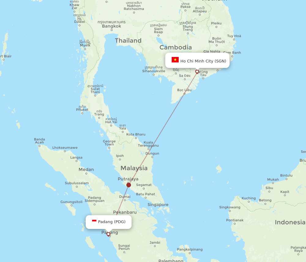 PDG-SGN flight routes