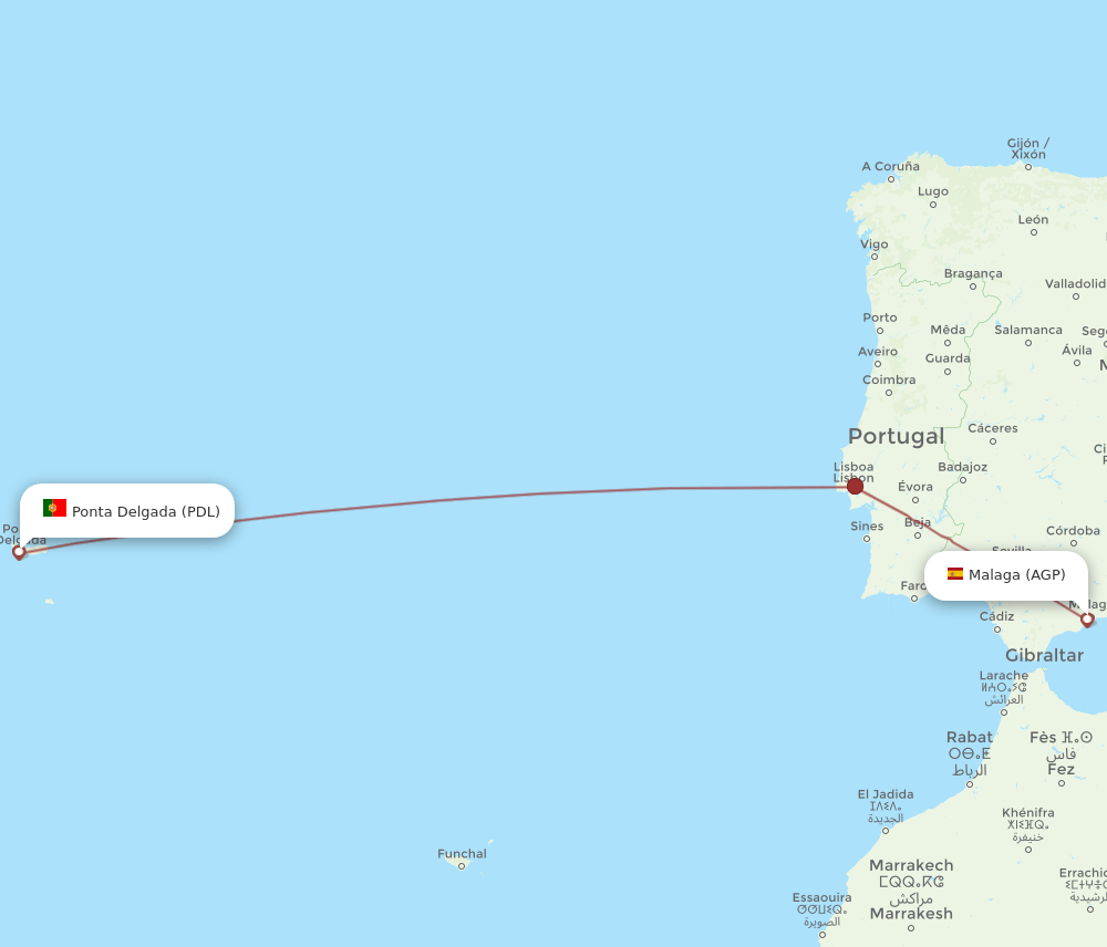 PDL-AGP flight routes