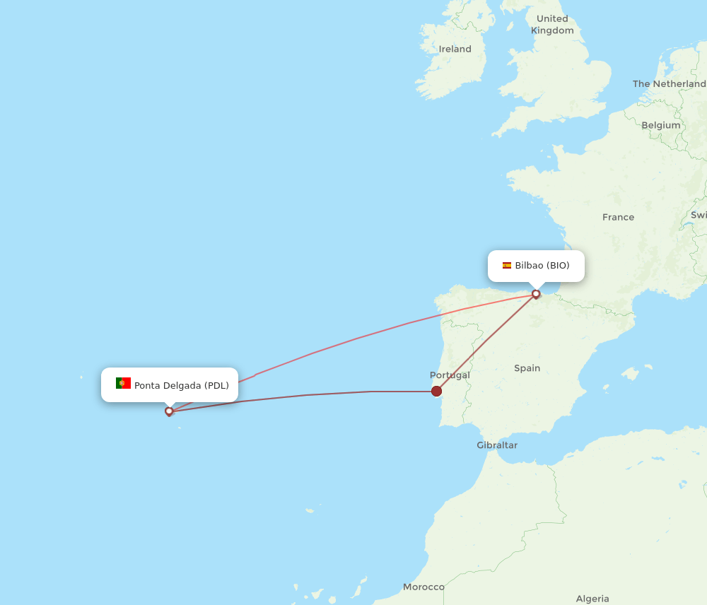 PDL-BIO flight routes