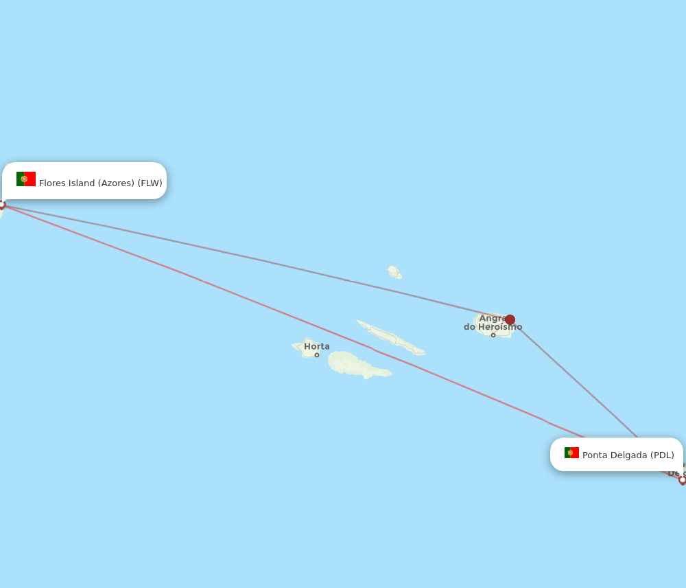 PDL-FLW flight routes