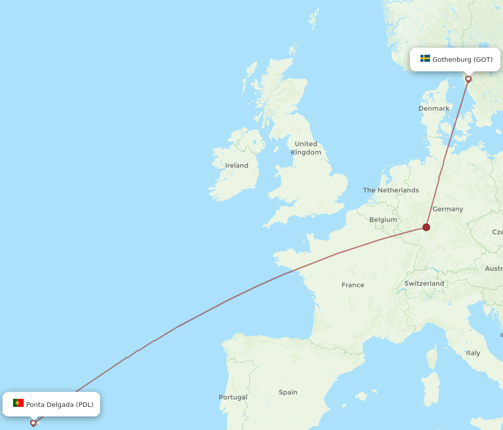 PDL-GOT flight routes