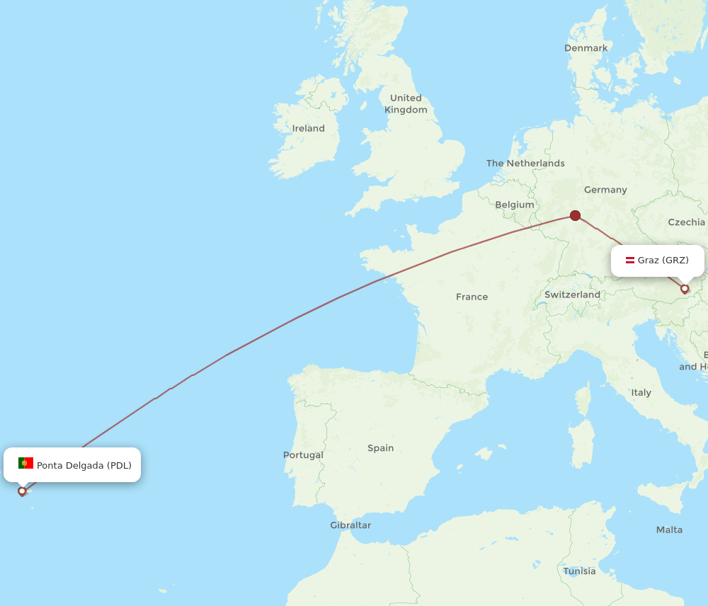 PDL-GRZ flight routes
