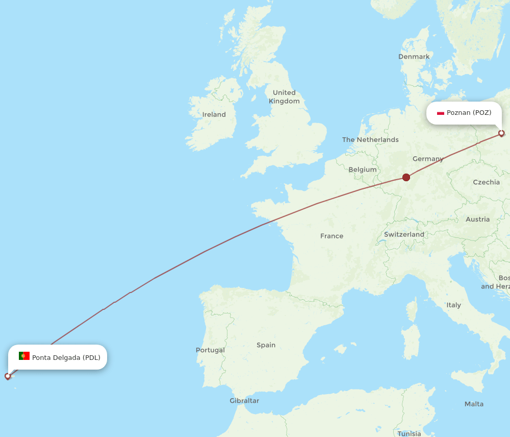 PDL-POZ flight routes
