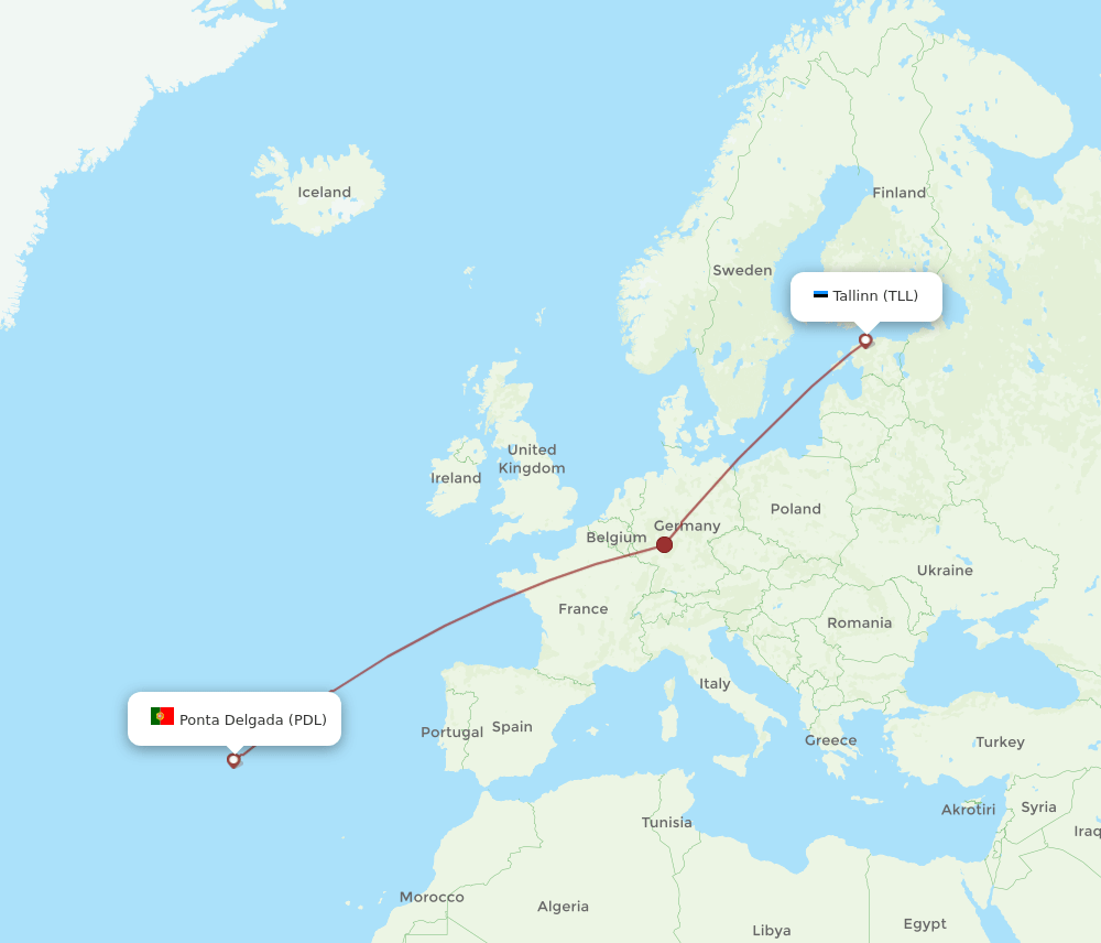 PDL-TLL flight routes
