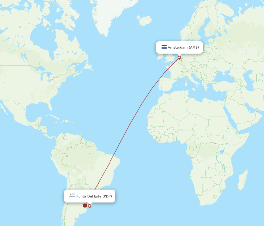 PDP-AMS flight routes