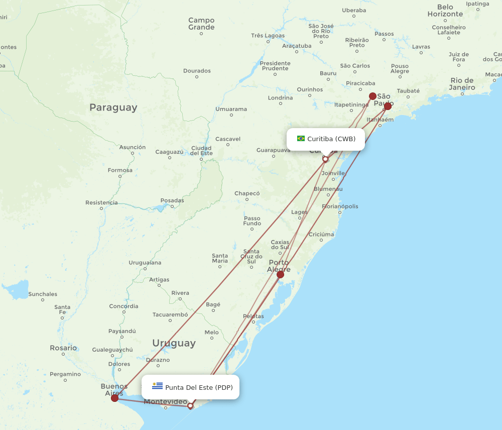 PDP-CWB flight routes