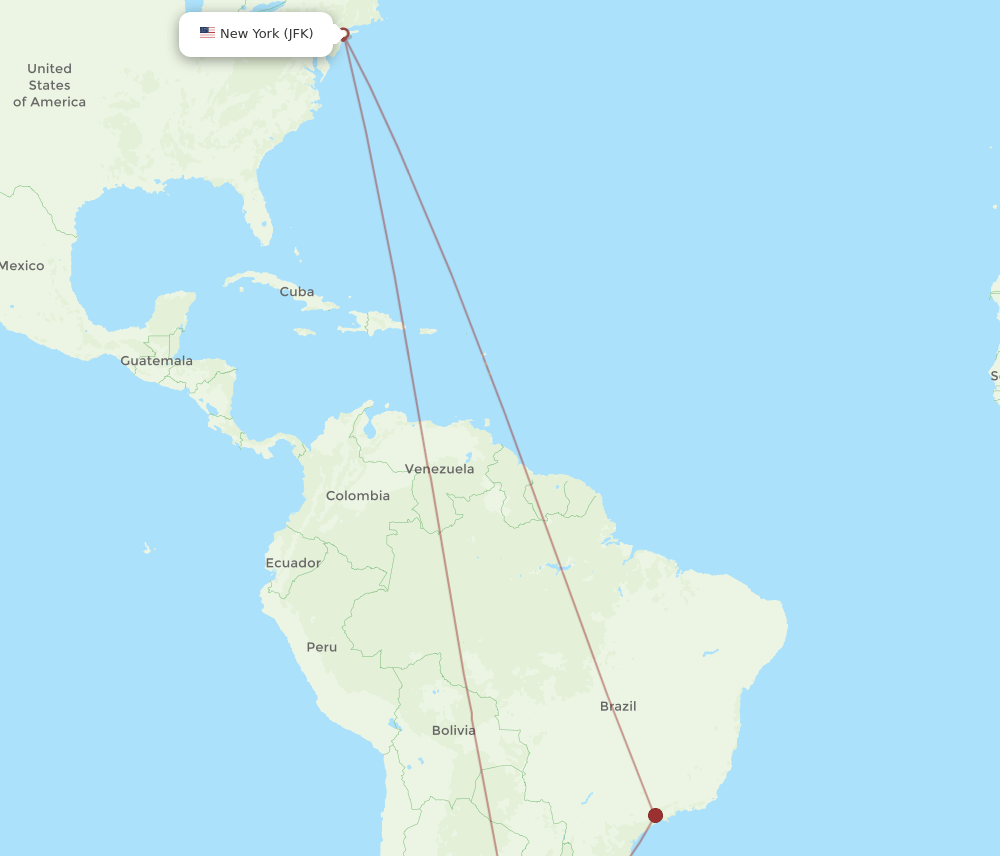 PDP-JFK flight routes
