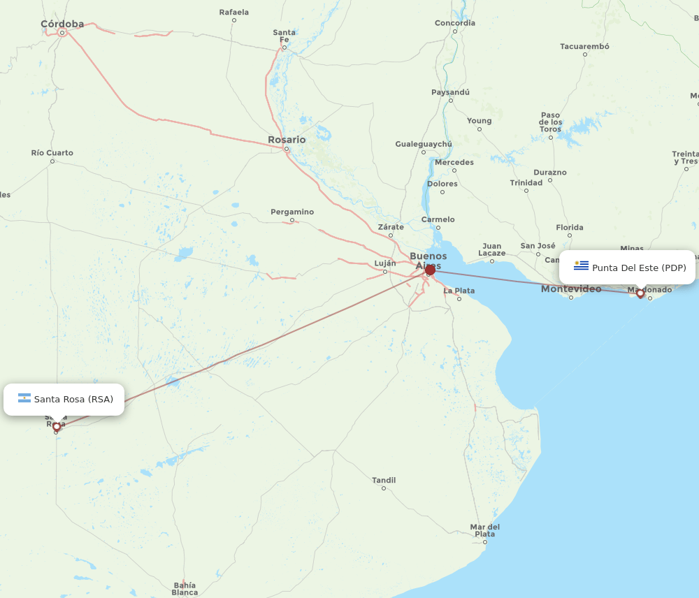PDP to RSA flights and routes map