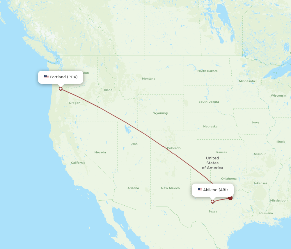 PDX-ABI flight routes