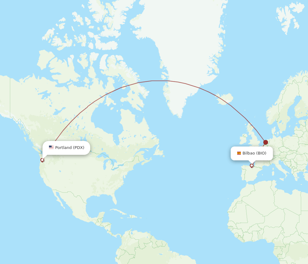 PDX-BIO flight routes