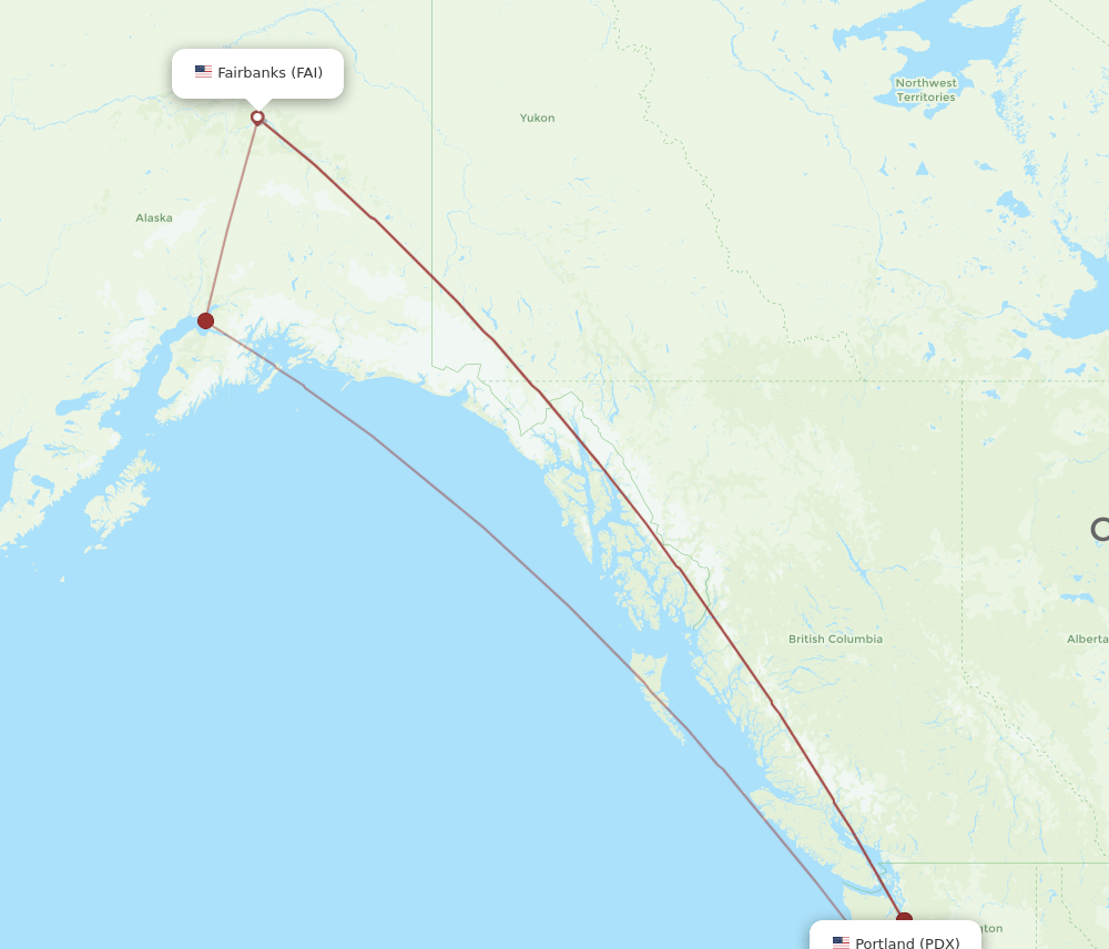 PDX-FAI flight routes
