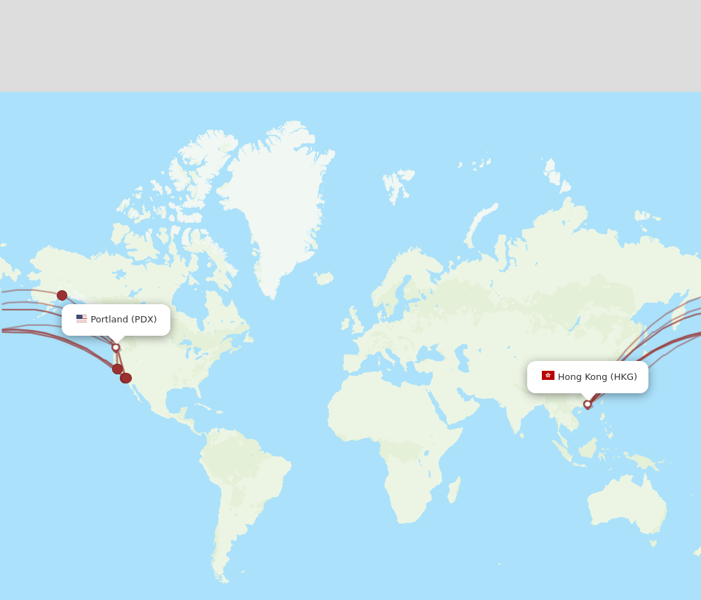 PDX-HKG flight routes