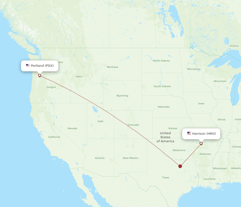 PDX-HRO flight routes