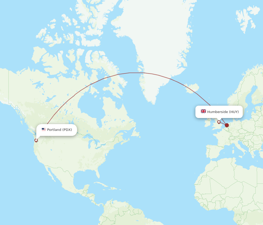 PDX-HUY flight routes