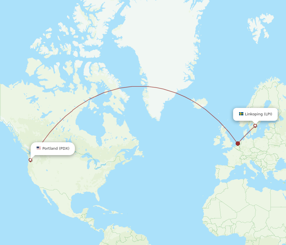 PDX-LPI flight routes
