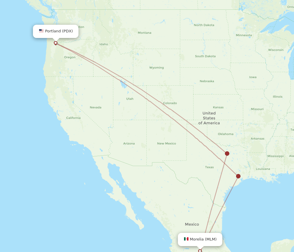 PDX-MLM flight routes