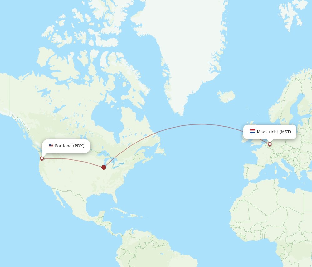 PDX-MST flight routes