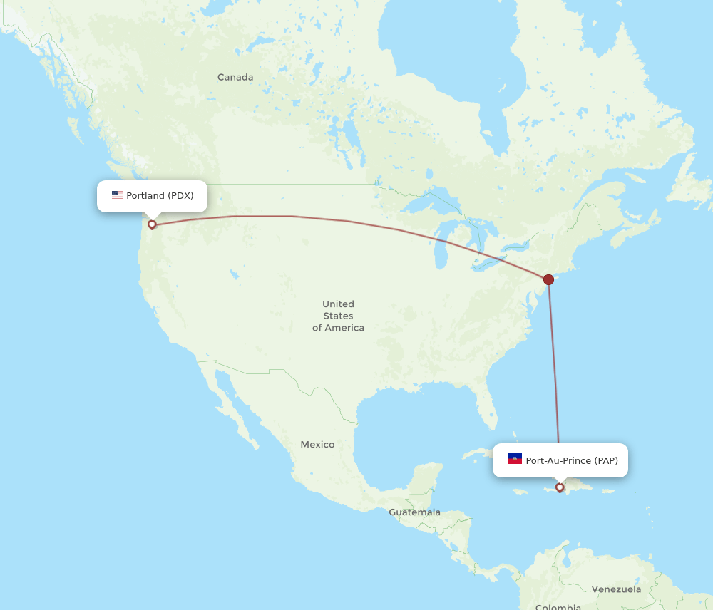 PDX-PAP flight routes