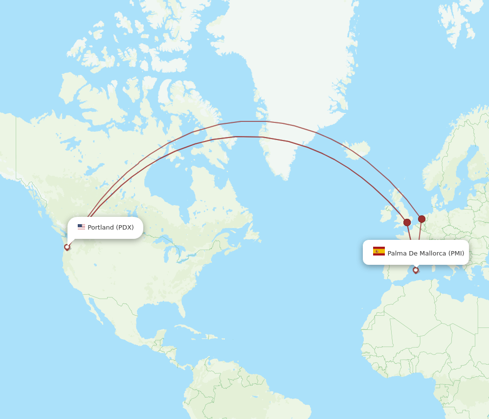 PDX-PMI flight routes