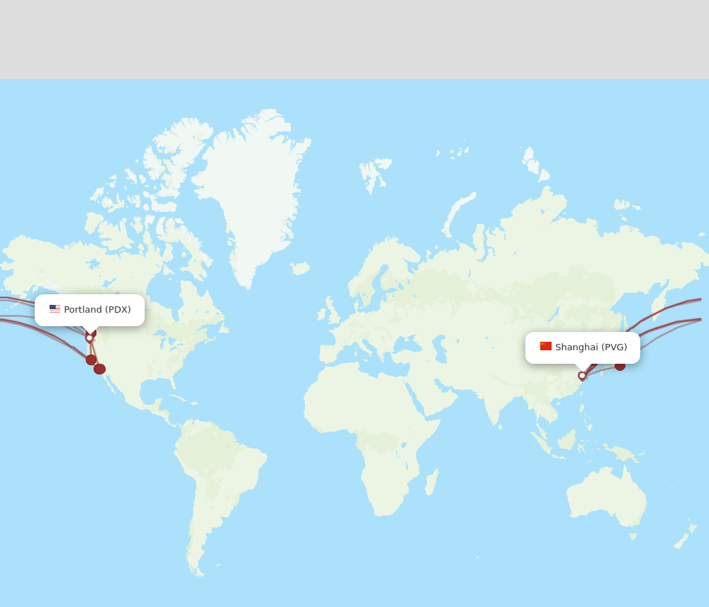 PDX-PVG flight routes