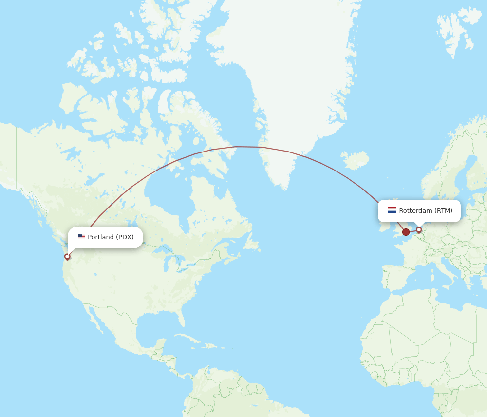 PDX-RTM flight routes