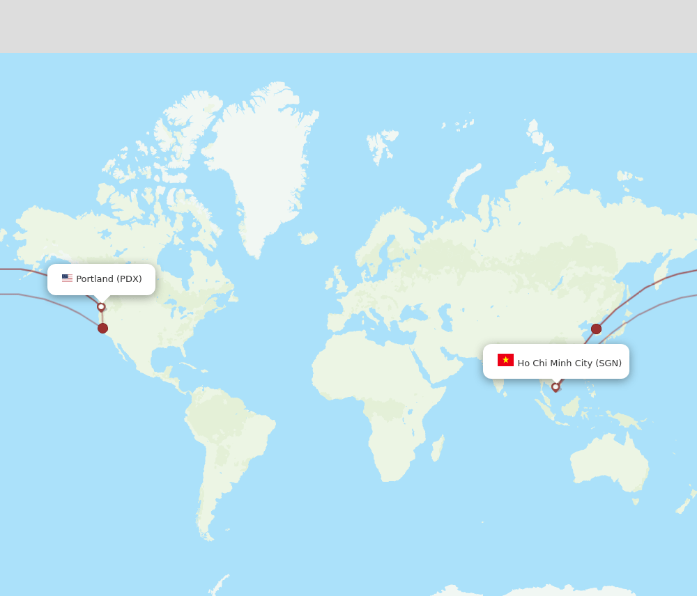 PDX-SGN flight routes