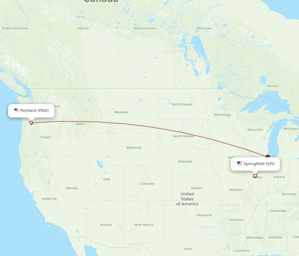 PDX-SPI flight routes