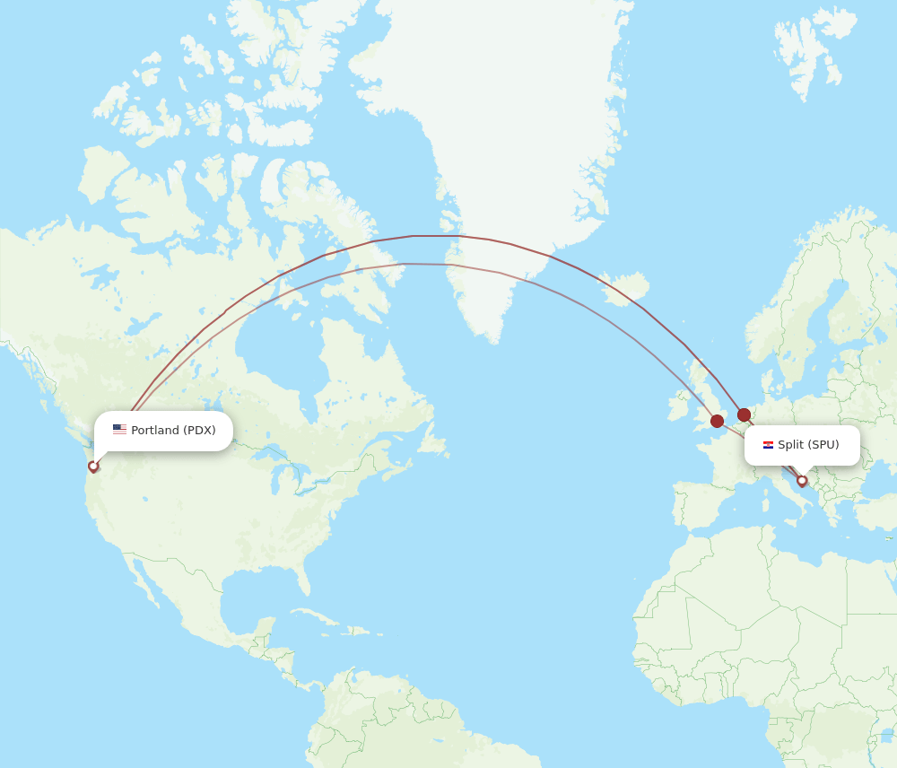 PDX-SPU flight routes