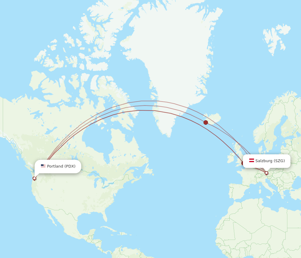 PDX-SZG flight routes