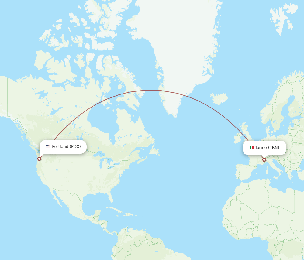 PDX to TRN flights and routes map
