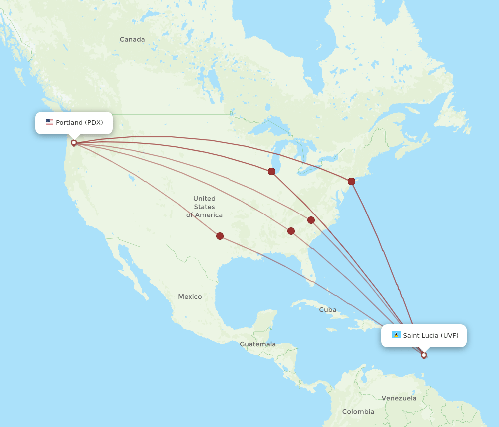 PDX-UVF flight routes
