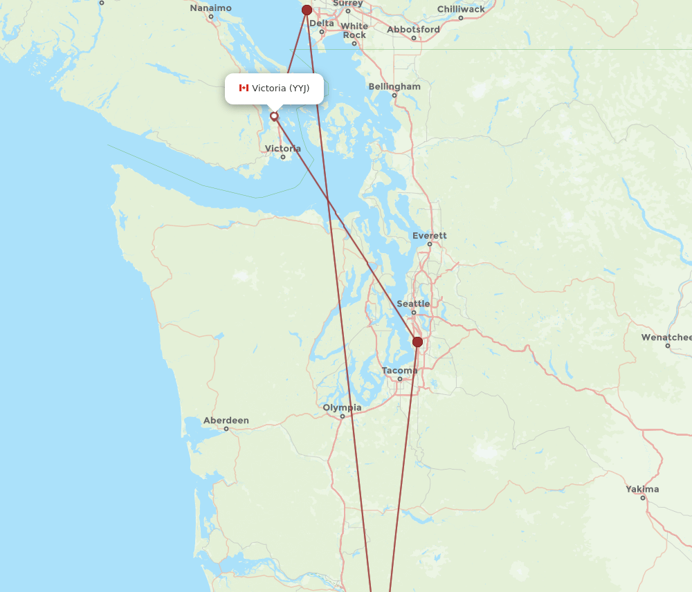 PDX-YYJ flight routes