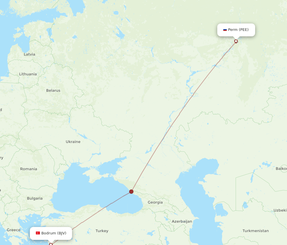 PEE-BJV flight routes