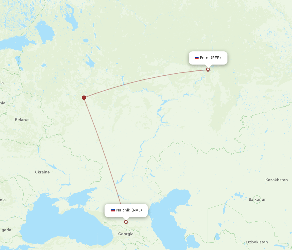 PEE to NAL flights and routes map