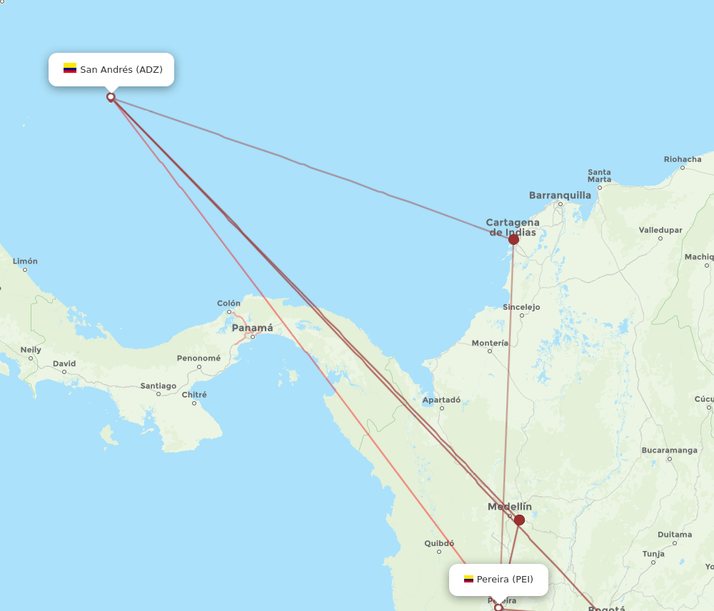 PEI-ADZ flight routes