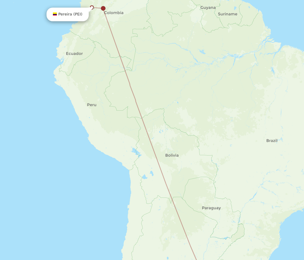 Buenos Aires - Pereira route map and flight paths