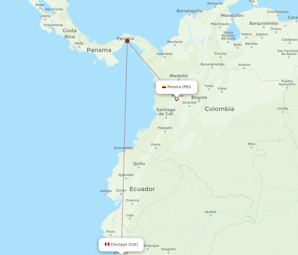 PEI-CIX flight routes
