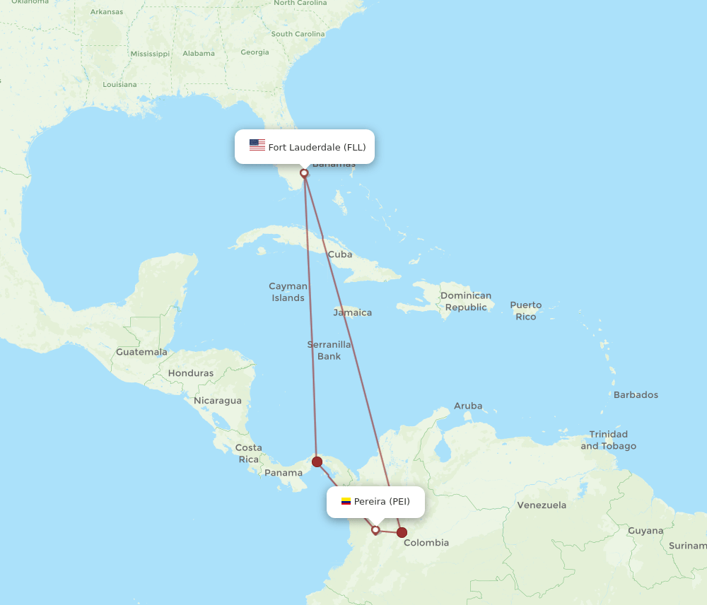 PEI-FLL flight routes