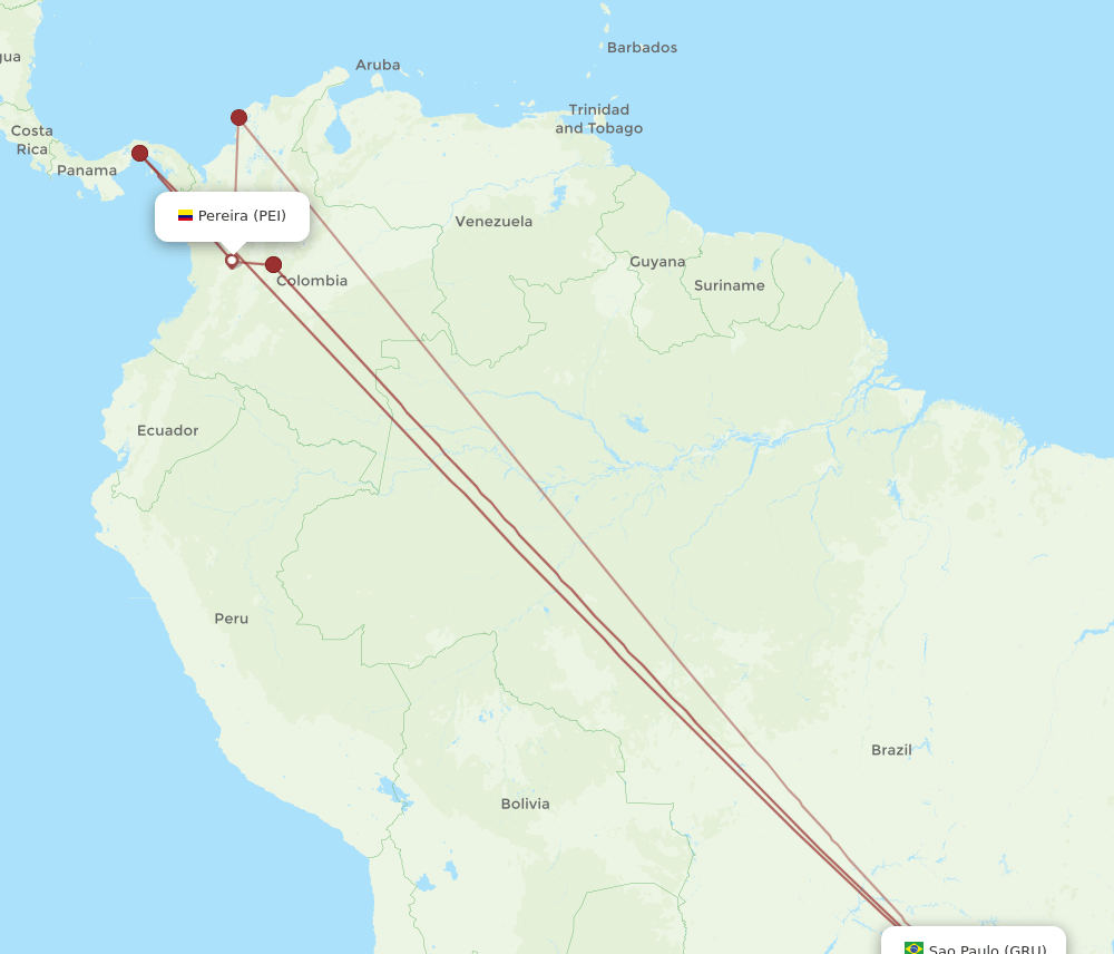 PEI-GRU flight routes