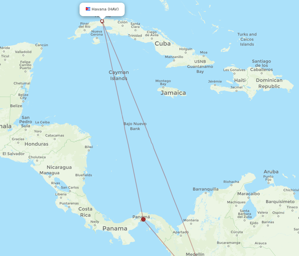 PEI-HAV flight routes