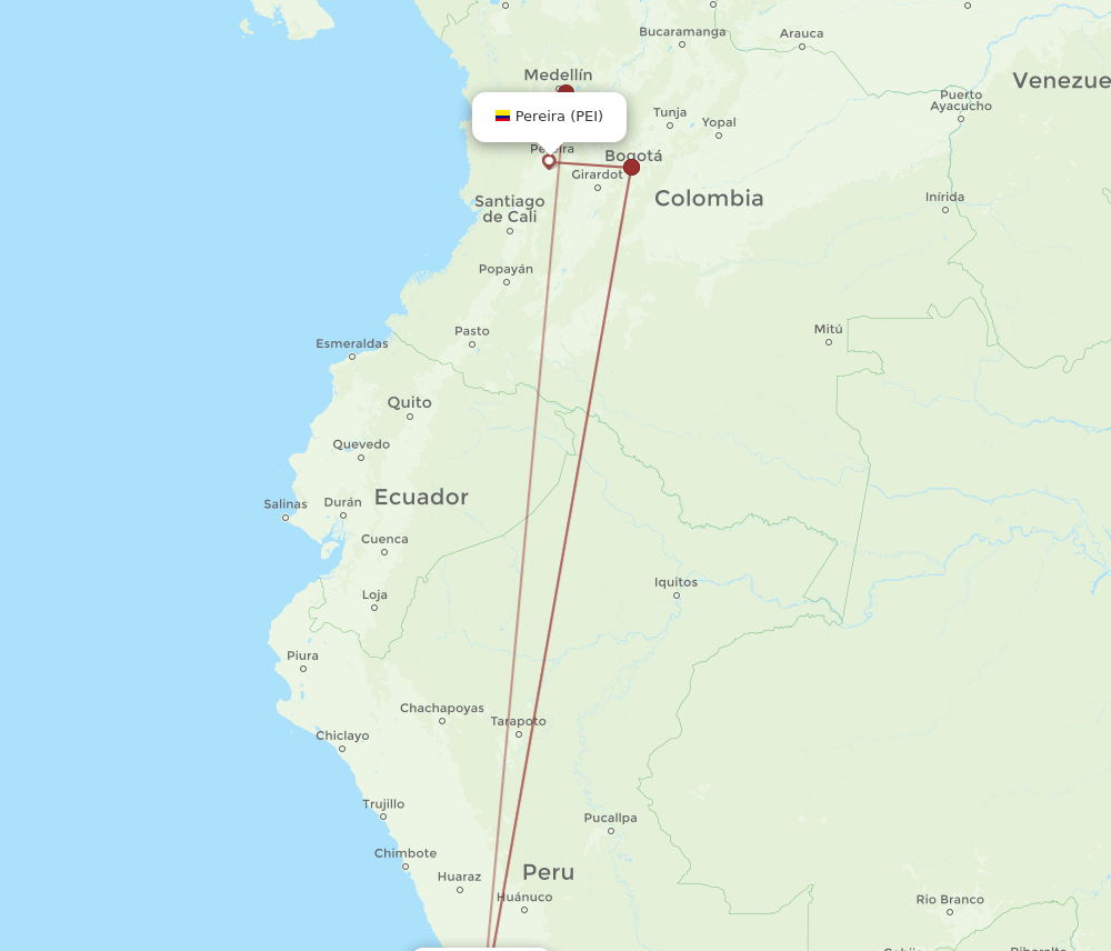 PEI-LIM flight routes