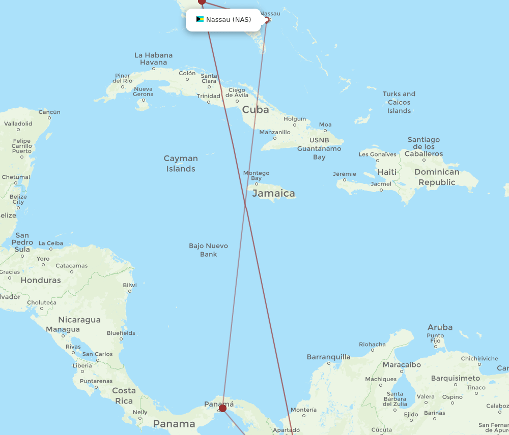 PEI-NAS flight routes