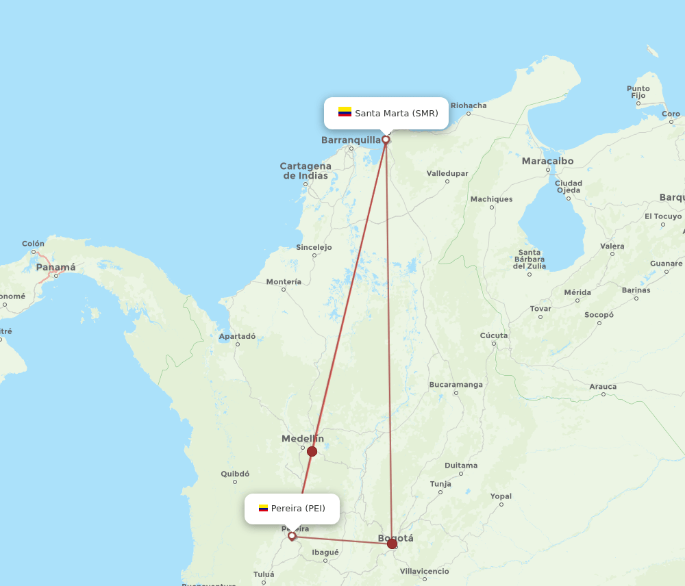PEI-SMR flight routes